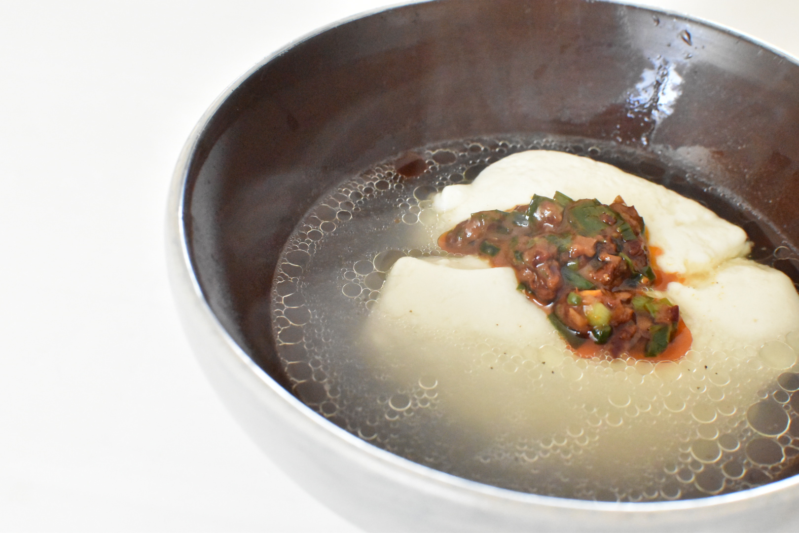 豆腐の麻婆湯・蒸し魚と・卵とピーマンの和え麺